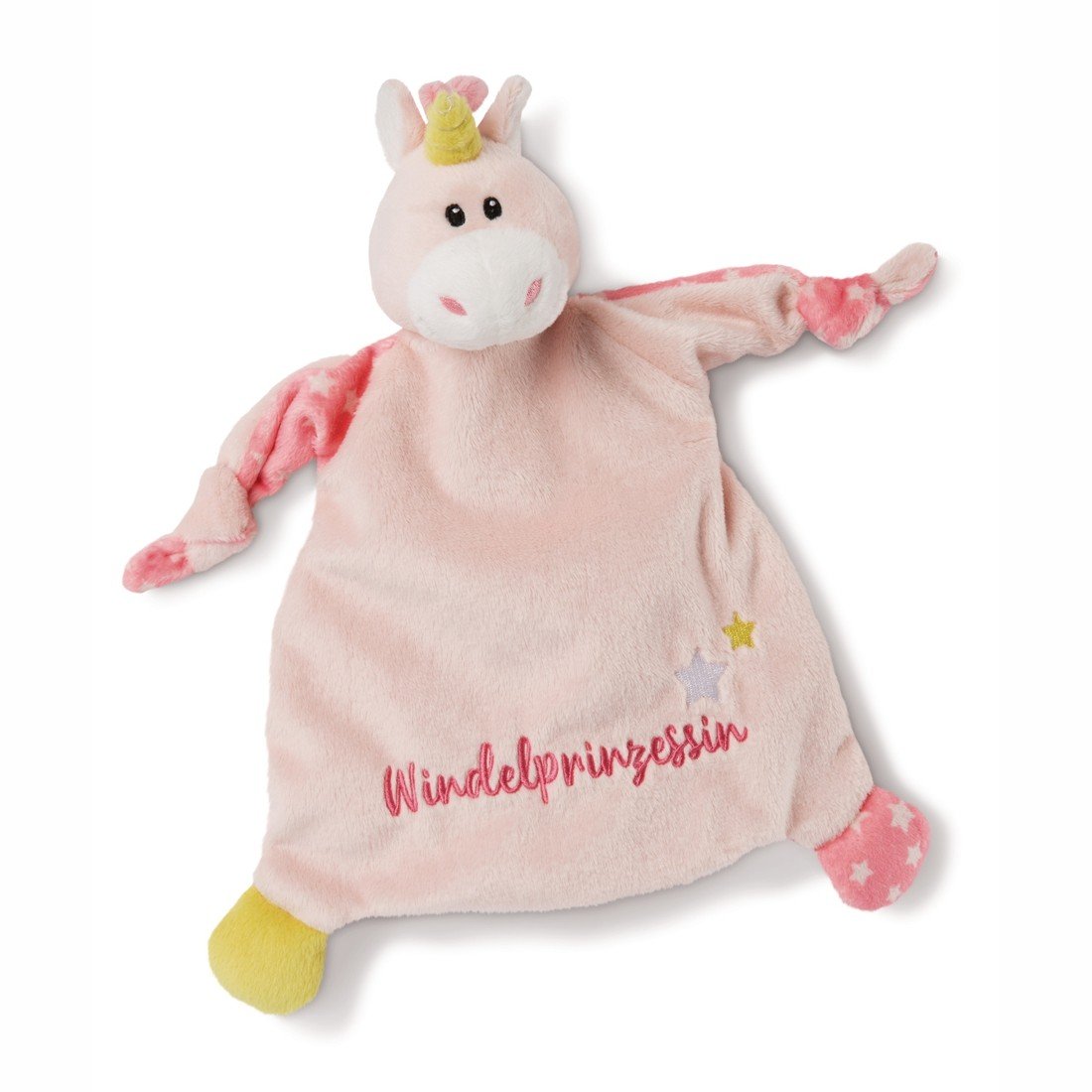 My First NICI Einhorn "Windelprinzessin", Vorderseite Schmusetuch | Kuscheltier. Boutique