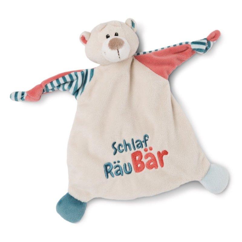 My First NICI teddybär, Vorderseite Schmusetuch "Schlaf RäuBär" | Kuscheltier.Boutique