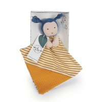 DouDou et Compagnie Biene Schmusetuch, honiggelb gestreift im Karton | Kuscheltier.Boutique