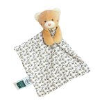 DouDou et Compagnie Teddybär Schmusetuch, blau-weiß gemustert | Kuscheltier.Boutique