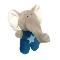 sigikid Red Stars Elefant grau / blau, Rasselgreifling | Kuscheltier.Boutique