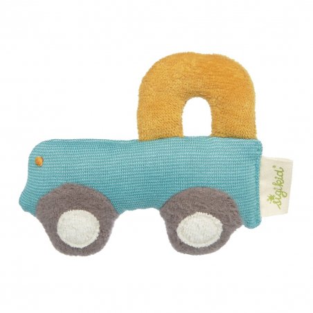 sigikid GREEN Bio Greifling Auto, wasserblau | Kuscheltier.Boutique