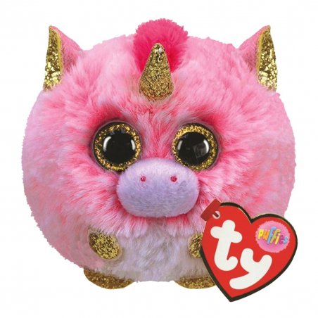 Ty Puffies Einhorn Fantasia, Plüschtier rosa / goldfarben | Kuscheltier.Boutique