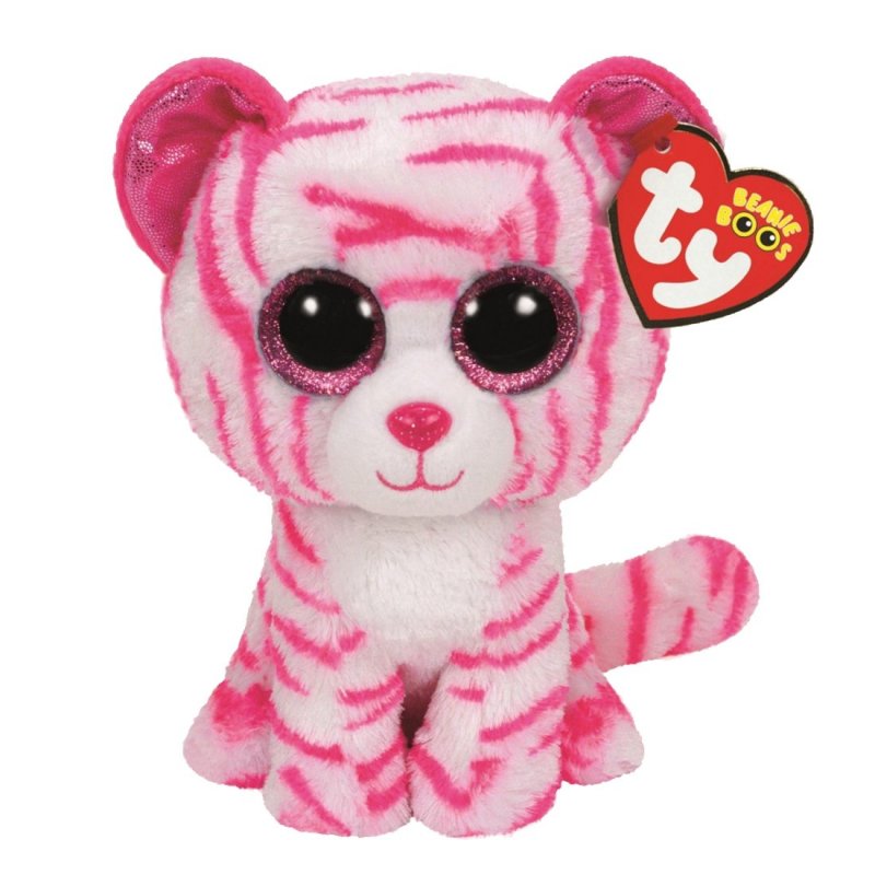 TY Beanie Boos S 15cm Glubschi Asia Tiger Weiß Neon Pink Kuscheltier Stofftier 