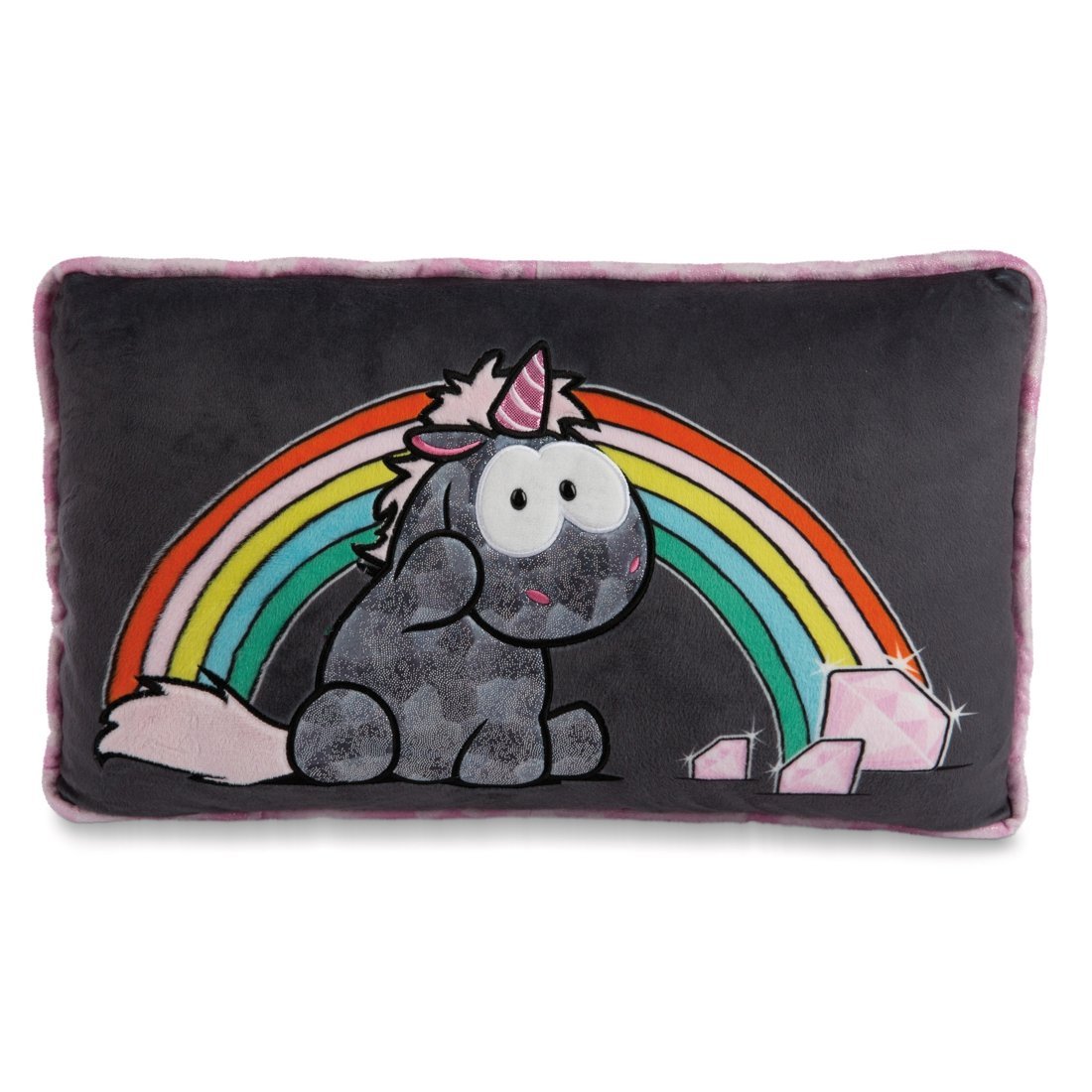 NICI Theoder & Friends Einhorn Diamond Dust, Kissen rechteckig | Kuscheltier.Boutique