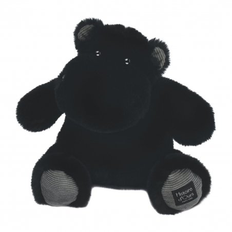 Histoire d'Ours: Nilpferd Hippo Hip'Star, 25cm schwarz | Kuscheltier.Boutique