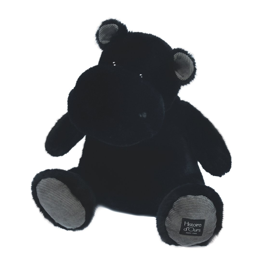 Histoire d'Ours: Nilpferd Hippo Hip'Star, 40cm schwarz | Kuscheltier.Boutique