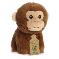 Eco Nation Plüschtier Affe, Mini Plüschtier mit Etikett | Kuscheltier.Boutique