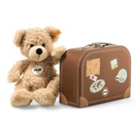 Steiff Teddybär Fynn mit braunem Koffer | Kuscheltier.Boutique