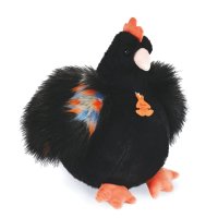 Histoire d'Ours Plüschtier Huhn, schwarz / bunt | Kuscheltier.Boutique