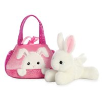 Fancy Pals: weißer Hase mit rosa Tasche | Kuscheltier.Boutique