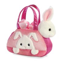 Fancy Pals: weißer Hase in rosa Tasche | Kuscheltier.Boutique