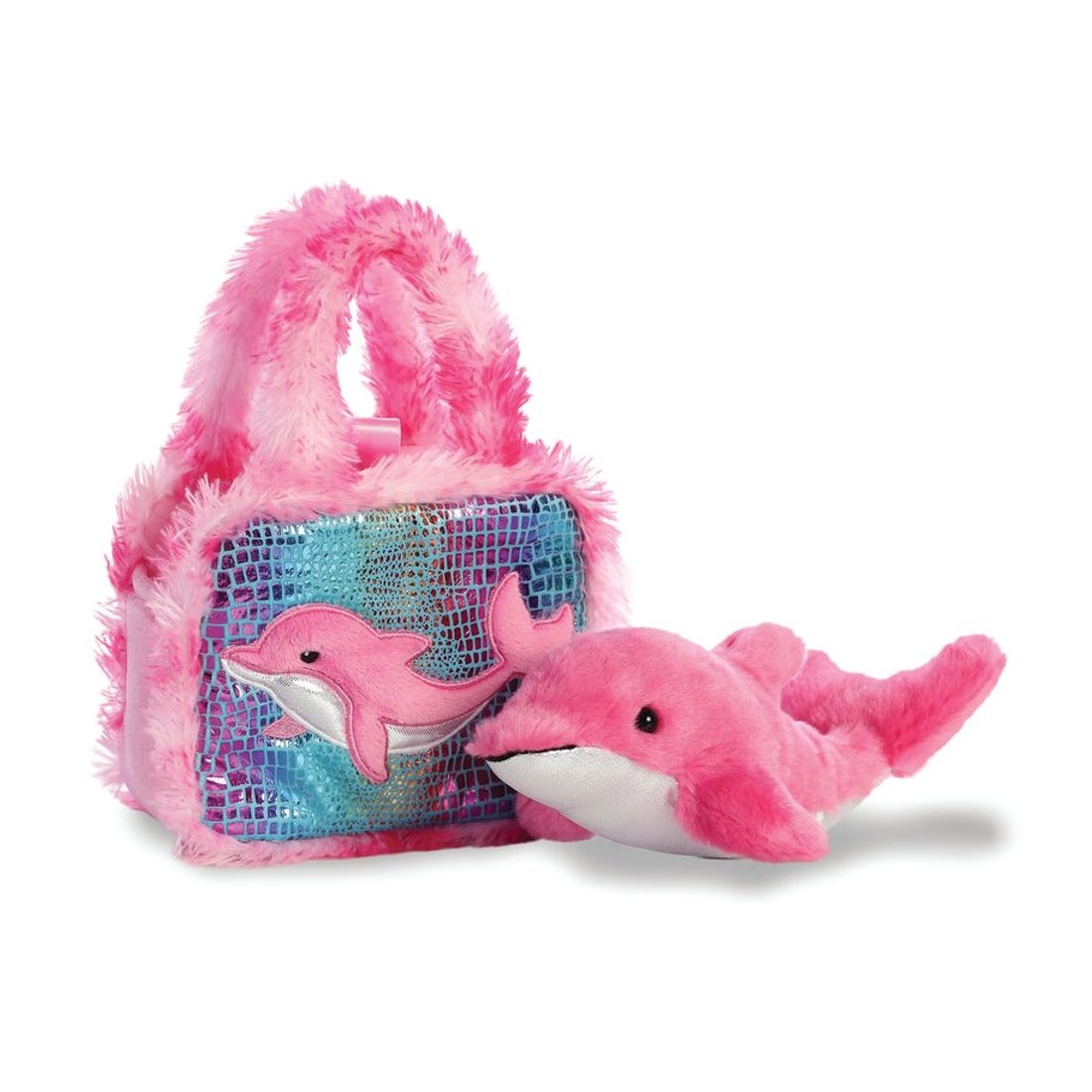 Fancy Pals: pinker Delfin mit Tasche | Kuscheltier.Boutique