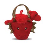 Fancy Pals: roter Drache in der Tasche Vorderseite | Kuscheltier.Boutique