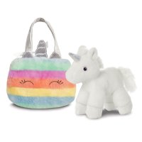 Fancy Pals: weißes Einhorn mit bunter Tasche | Kuscheltier.Boutique