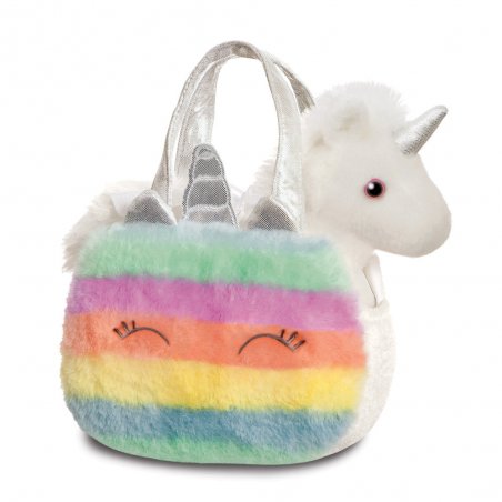 Fancy Pals: weißes Einhorn in bunter Tasche | Kuscheltier.Boutique