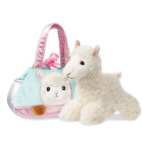 Fancy Pals: weißes Alpaka mit rosa Tasche | Kuscheltier.Boutique