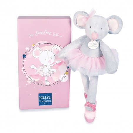 DouDou Stoffpuppe Maus Ballerina mit Geschenkkarton | Kuscheltier.Boutique