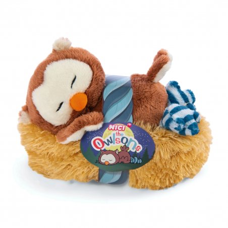 NICI Owlsons Eule Oscar mit Körbchen und Etikett  | Kuscheltier.Boutique