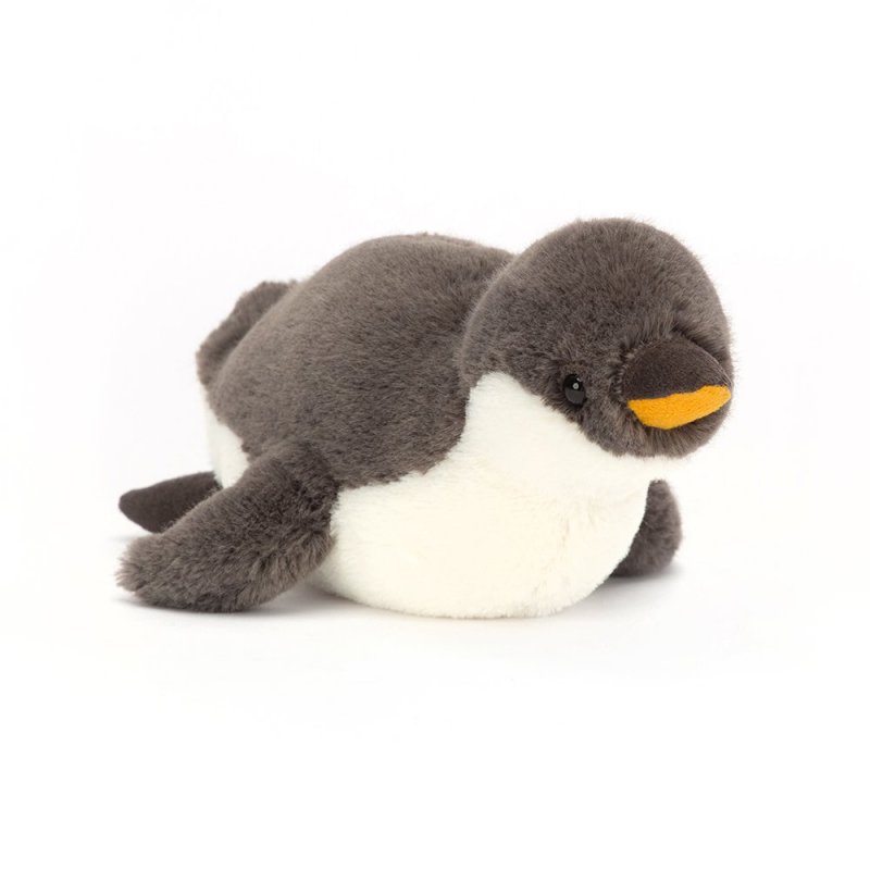 Jellycat Skidoodle Plüsch Pinguin grau-weiß Vorderseite | Kuscheltier.Boutique