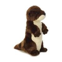 Aurora Mini Flopsies Otter braun-weiß, linke Seite | Kuscheltier.Boutique