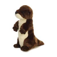 Aurora Mini Flopsies Otter braun-weiß, rechte Seite | Kuscheltier.Boutique