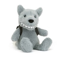 Jellycat Plüschtiere Wolf mit Rucksack, Vorderseite | Kuscheltier.Boutique