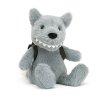 Jellycat Wolf Backpack Wolf mit Rucksack Vorderseite | Kuscheltier.Boutique