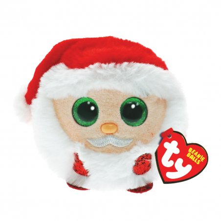 Ty Puffie Kuscheltier Weihnachtsmann Kris, rot-weiß 