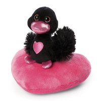 NICI Love Koellektion Schwan auf Herz, schwarz Vorderseite | Kuscheltier.Boutique