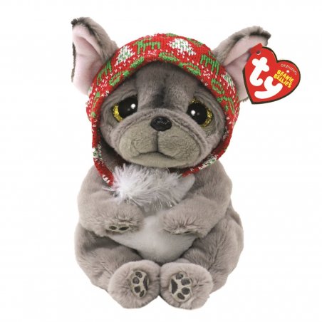 Ty Beanie Bellies Bulldogge Weihnachtshund Nordic, grau | Kuscheltier.Boutique