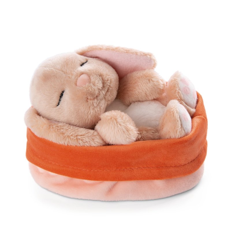 Hase Sleeping Bunnies Karamell im orangen Körbchen | Kuscheltier.Boutique