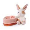 NICI Hase Sleeping Bunnies gefleckt mit orangen Körbchen | Kuscheltier.Boutique