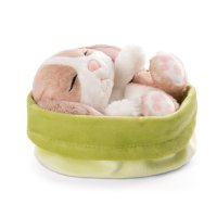 NICI Hase Sleeping Bunnies cappuccino im grünen Körbchen | Kuscheltier.Boutique