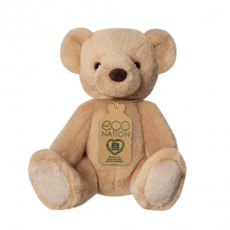 Eco Nation Teddy Bär Vorderseite mit Etikett | Kuscheltier.Boutique