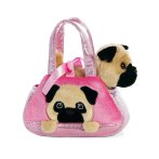 Fancy Pals: beiger Mops in rosa Tasche | Kuscheltier.Boutique