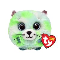 Ty Puffies Katze Evie, Plüschtier grün / weiß | Kuscheltier.Boutique