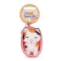 NICI Schlüsselanhänger Sleeping Kitties Katze dreifarbig mit Etikett | Kuscheltier.Boutique