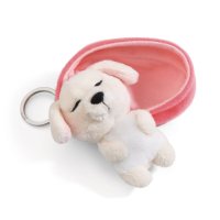 NICI Schlüsselanhänger Sleeping Puppies Hund creme Vorderseite | Kuscheltier.Boutique