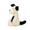 Jellycat Hund Bashful Puppy, schwarz-weiß | Kuscheltier.Boutique