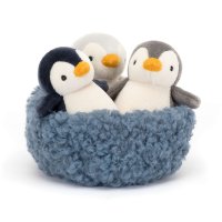Jellycat Pinguine Nesting Penguins im Nest Vorderseite | Kuscheltier.Boutique