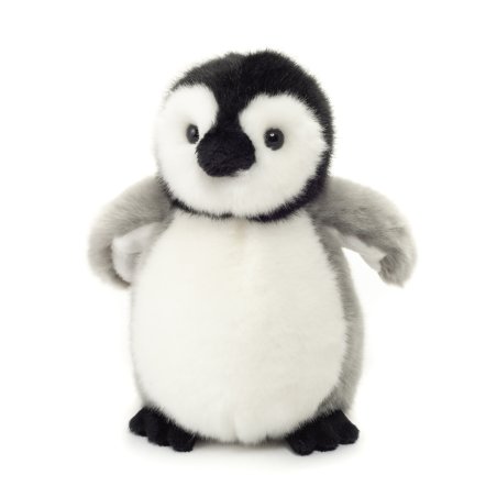 Hermann TEDDY Kuscheltier Herzekind Pinguinküken sitzend, 15cm groß 