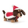 Jellycat Weihnachtshund Dackel Otto Sausage Dog Vorderseite | Kuscheltier.Boutique