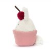 Jellycat Dainty Dessert Bunny Cupcake, rosa / weiß | Kuscheltier.Boutique