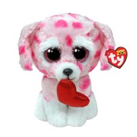 Ty Beanie Boos Hund Rory mit Herz, rosa-weiß | Kuscheltier.Boutique