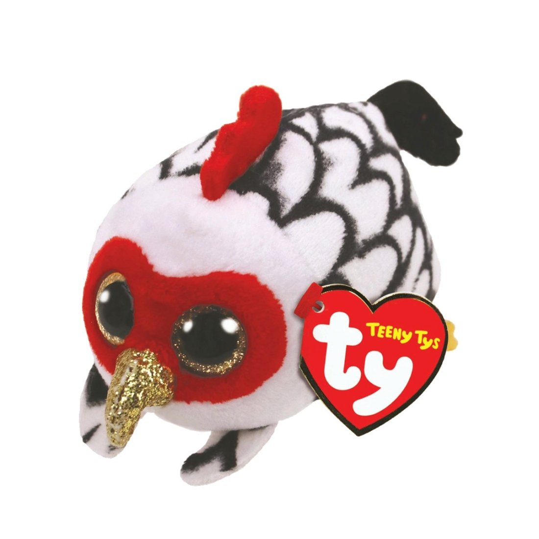 Teeny Tys Hahn Rory Stapeltierchen schwarz-weiß | Kuscheltier.Boutique