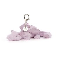 Jellycat Drache Lavender Dragon Vorderseite Schlüsselanhänger | Kuscheltier.Boutique