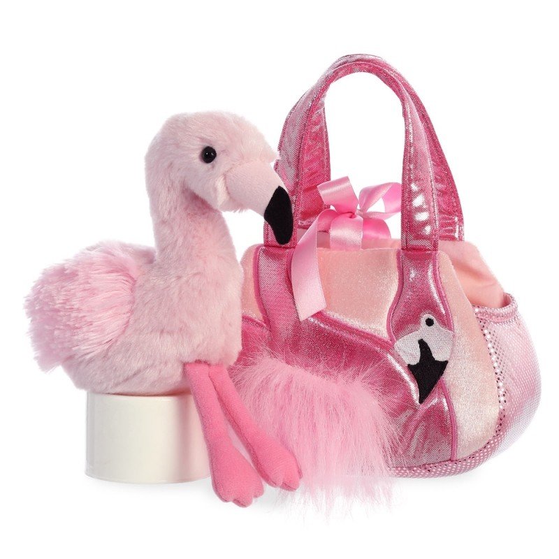 Flamingo Ava, Tasche AuroraWorld Luxe Boutique Plüschtiere | Kuscheltier.Boutique