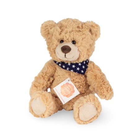 Hermann TEDDY Kuscheltier Teddy Bär sand mit Halstuch 23cm groß 