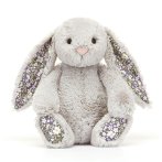 Jellycat Hase Blossom Silver Bunny Bloom 30cm groß, Vorderseite 